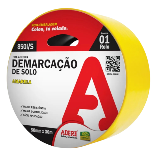 FITA DE DEMARCACAO AMARELA 50MM X15M-ADERE