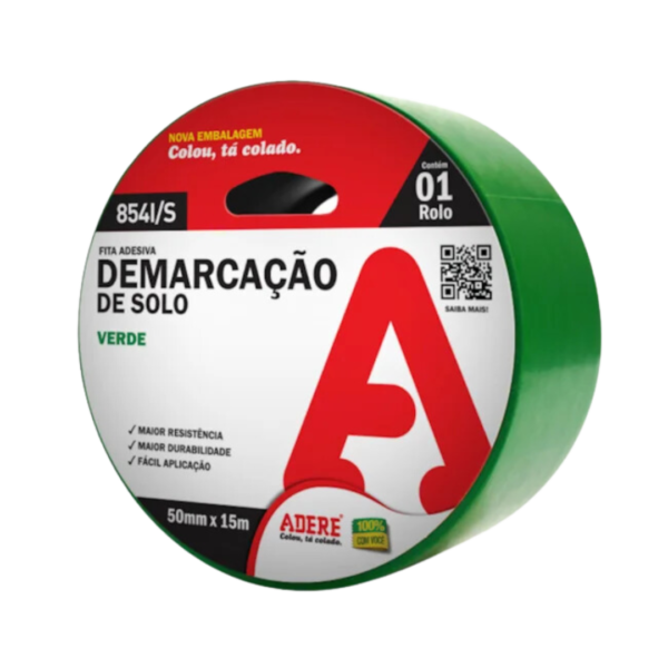 FITA DE DEMARCACAO VERDE 50MMX15MT - ADERE