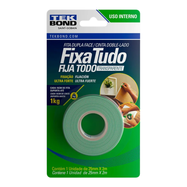FITA ACR DUPLA FACE INT 25MMX2 - TEKBOND