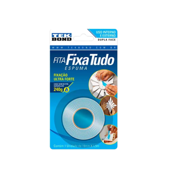 FITA ESPUMA DUPLA FACE 19MMX1,5M - TEKBOND