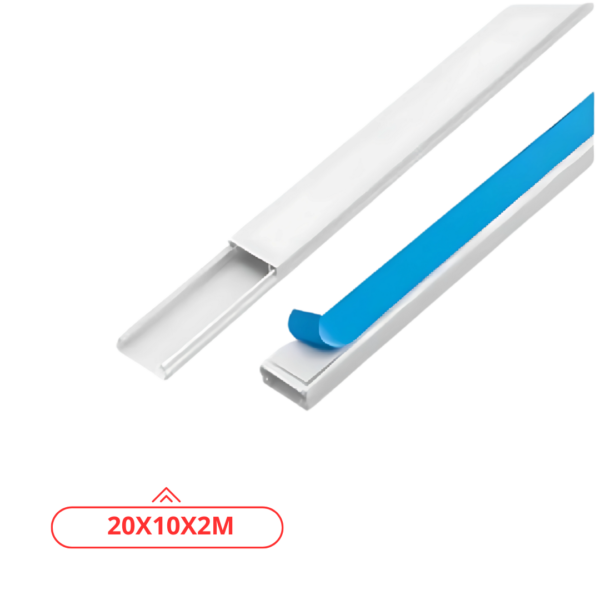 CANALETA  S/DIVISORIA 20X10X2M C/FITA FORCE LINE