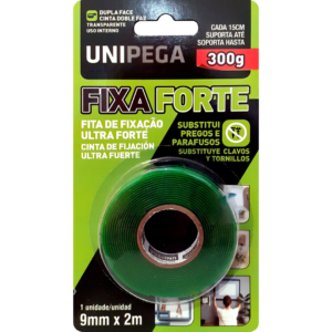 FITA DUPLA FACE FIXA FORTE 9MM X2M-UNIPEGA