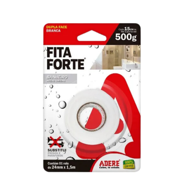 FITA DUPLA FACE AREAS UMIDAS 24MMX1,5M - ADERE - Image 2