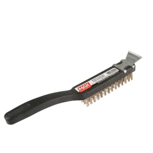 ESCOVA DE ACO PLAST 3 FILEIRAS C/RASP - MAX METAL - Image 2