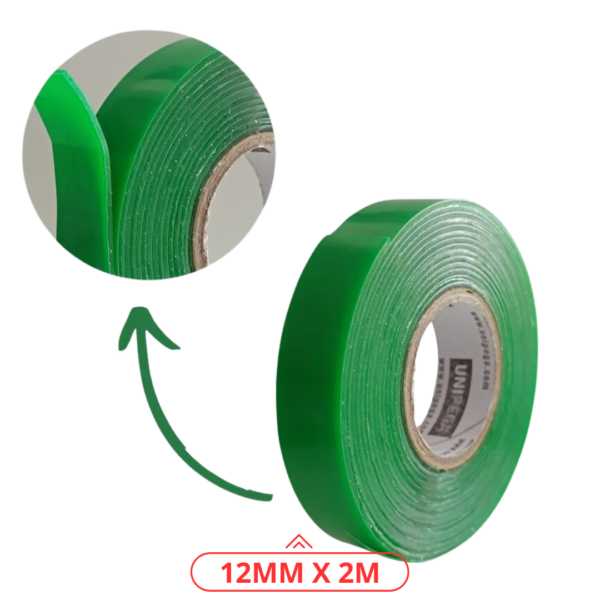 FITA DUPLA FACE FIXA FORTE 12MM X 2M-UNIPEGA