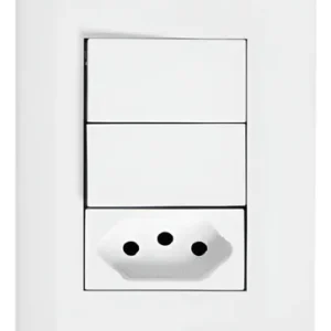 INTERRUPTOR 2 TECLA BRANCO 10A/250V - PLUZIE