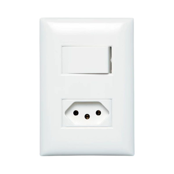 INTER 1TECLA +1TOMADA 10A 2P+T 250V - PLUZI
