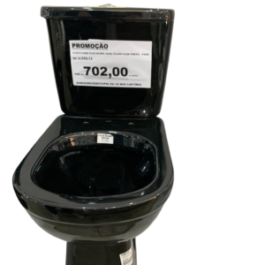 VASO C/CX ACOPL DUAL FLUSH FLOX PRETO FIORI