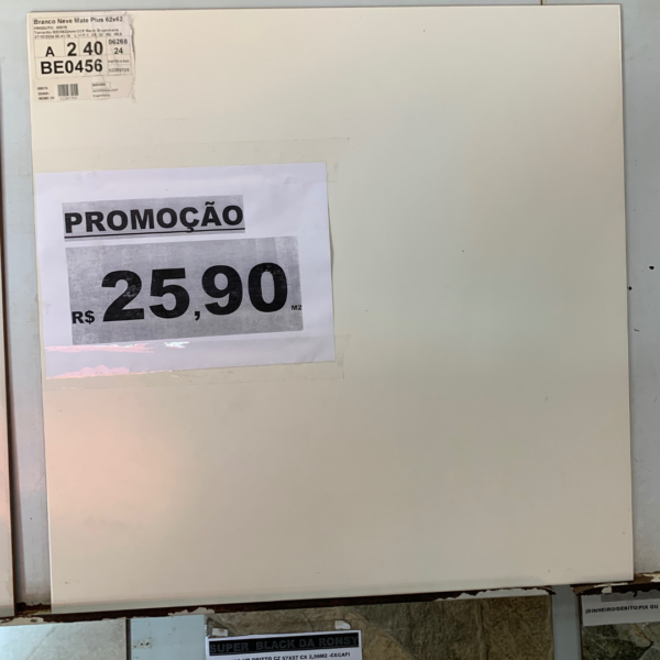 Cerâmica Branco Neve Mate Plus 62x62