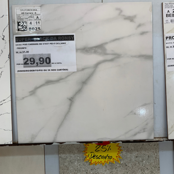 PISO CARRARA HD 57X57 PEI-4 CX3,30M2