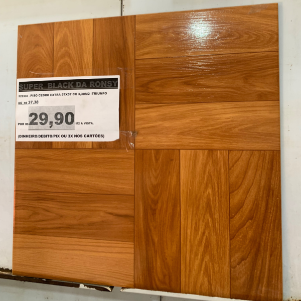 PISO CEDRO EXTRA 57X57 CX 3,30M2 TRIUNFO - Imagem 2
