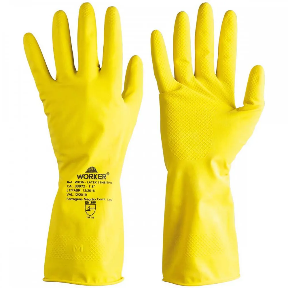 LUVA LATEX NATURAL AMARELA P-7 -KALA